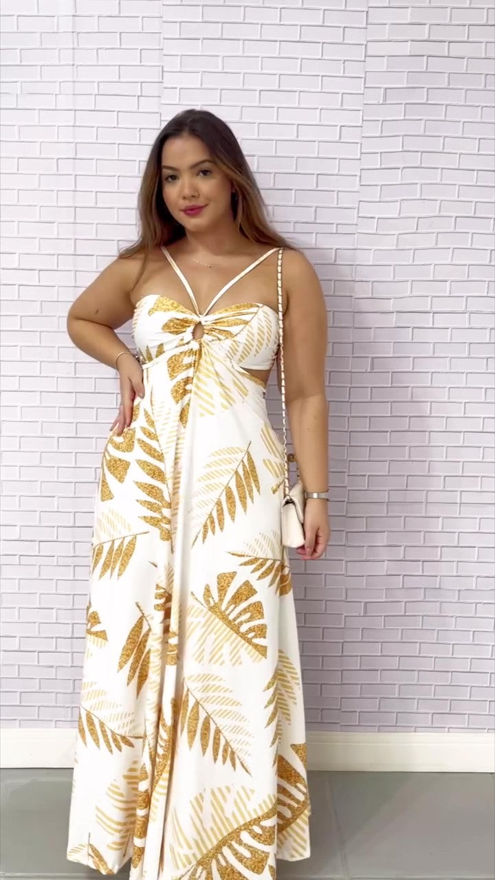 1378 | Vestido Golden Palm Radiance